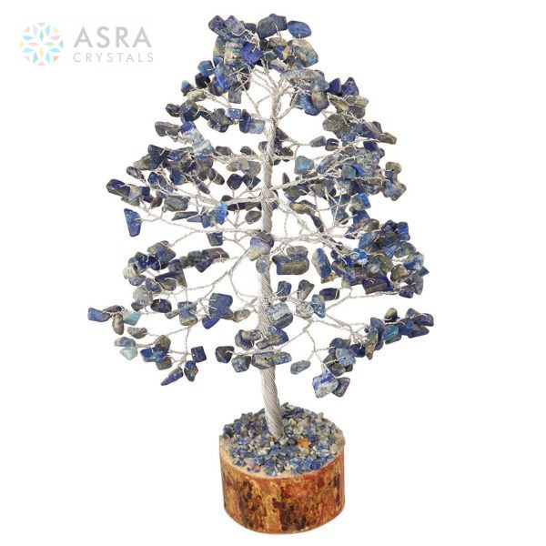 Agate Lapis Lazuli Healing Stone Gemstone Silver Wire Tree