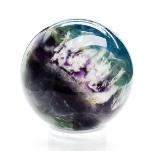 Custom Snowflake Fluorite Sphere